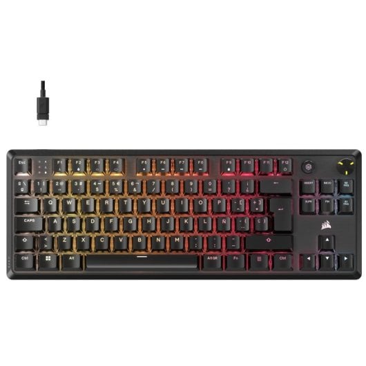 Corsair K70 CORE TKL Teclado Mecánico Gaming RGB Switch MLX Red v2 Negro