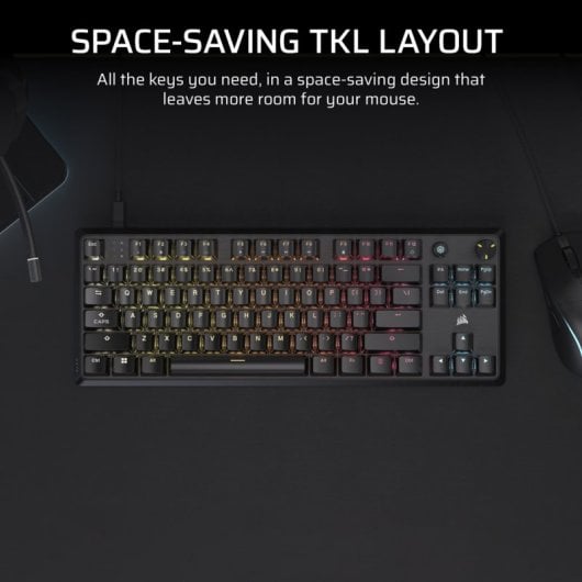 Corsair K70 CORE TKL Teclado Mecánico Gaming RGB Switch MLX Red v2 Negro