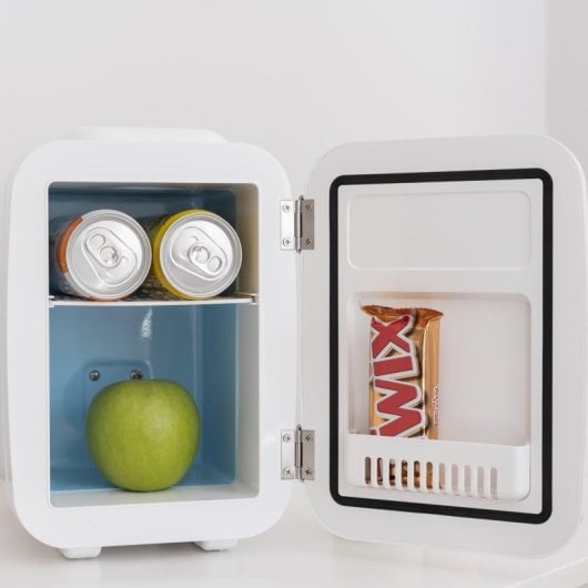 Flamingueo Mini-Kühlschrank mit Kälte- und Wärmefunktion, 4 l, 12 V, weiß