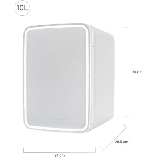 Flamingueo Mini Frigorífico para Quarto com Espelho e Função Frio e Calor 10L 12V