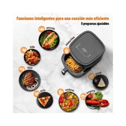 Heißluftfritteuse Noaton A62 Pro Plus 6,2L 1600W Edelstahl Touchscreen
