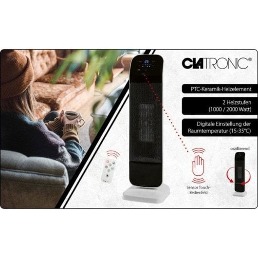 Keramikheizlüfter Clatronic HL 3763 2000W Fernbedienung leise