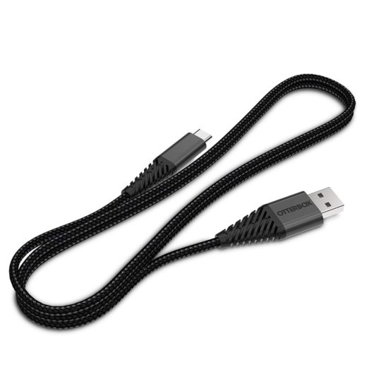OtterBox 78-51410 Cable USB-A a USB-C con Carga Rapida 2M Anti Enredo Negro