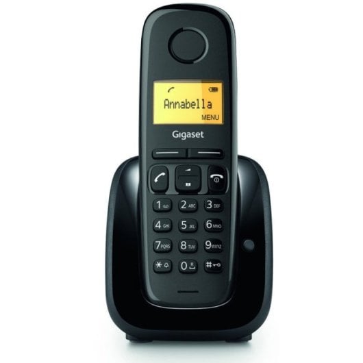 Gigaset A180 Telefono Inalambrico de Gran Pantalla Iluminada con Agenda 50m Negro