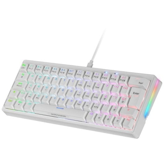 Mars Gaming MKMINIPRO Teclado Mecánico RGB 60% Switch Azul Blanco Francés