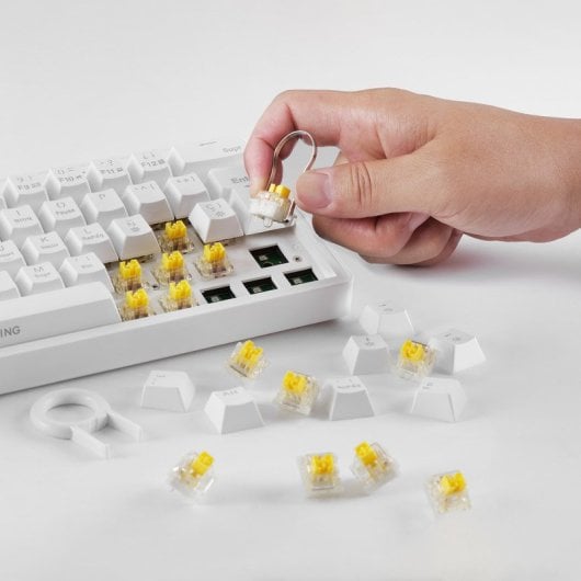 Mars Gaming MKMINIPRO Teclado Mecánico RGB 60% Switch Azul Blanco Francés
