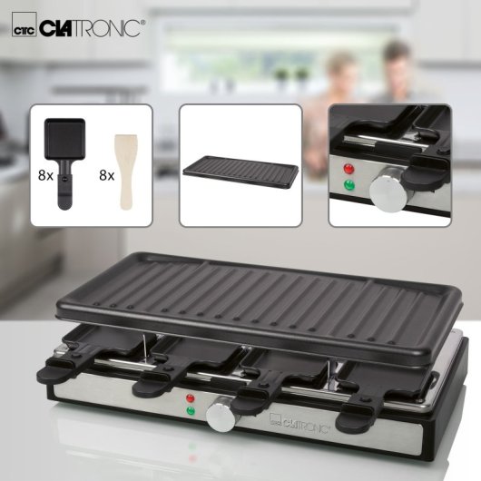 Clatronic RG 3757 Raclette Grill Para 8 Personas 1.400W