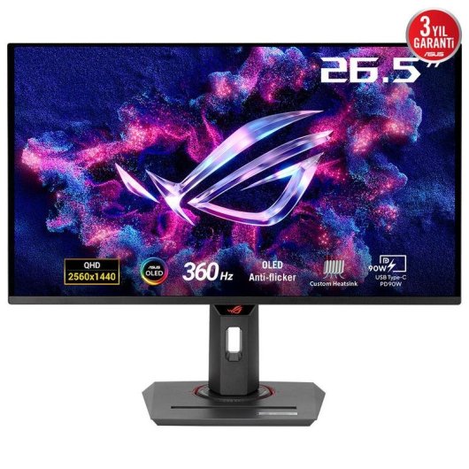 Monitor ASUS ROG Strix OLED XG27ACDNG 26,5" QHD 360Hz QD-OLED FreeSync Premium Pro USB-C 0,03ms