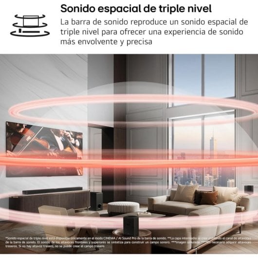 LG S90TY Barra de Sonido Inteligente 5.1.3 Canales Dolby Atmos 570W Negra