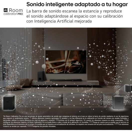 LG S90TY Barra de Sonido Inteligente 5.1.3 Canales Dolby Atmos 570W Negra
