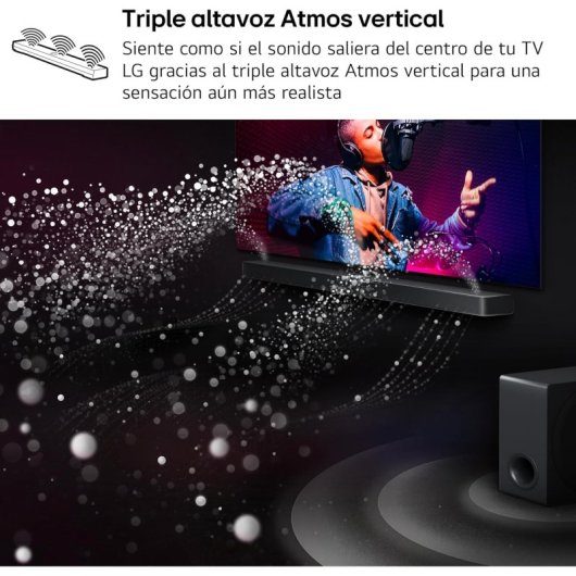 LG S90TY Barra de Sonido Inteligente 5.1.3 Canales Dolby Atmos 570W Negra