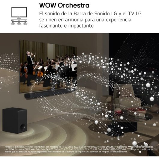 LG S90TY Barra de Sonido Inteligente 5.1.3 Canales Dolby Atmos 570W Negra