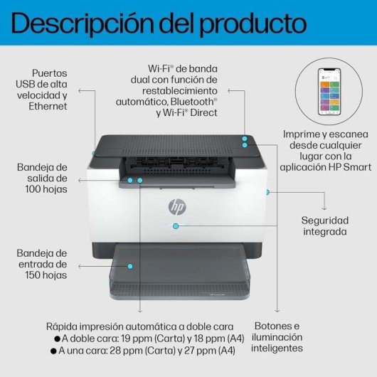 Imprimante Laser Monochrome Wi-Fi HP LaserJet M207dw avec Recto Verso Automatique