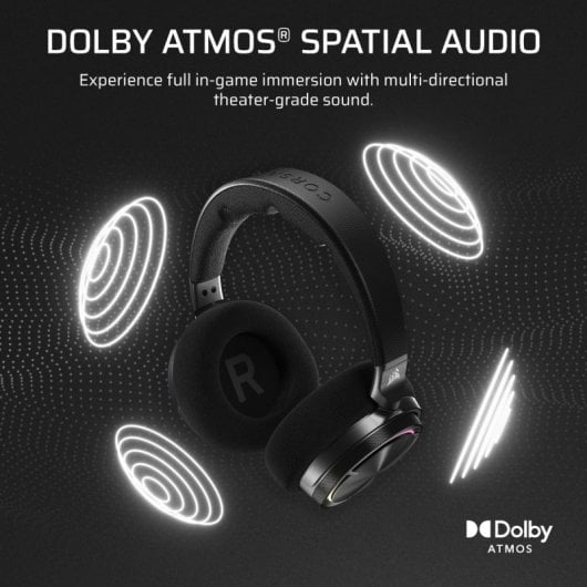 Corsair VIRTUOSO MAX Headset Gaming Sem Fios com Cancelamento de Ruído e Dolby Atmos Carbon
