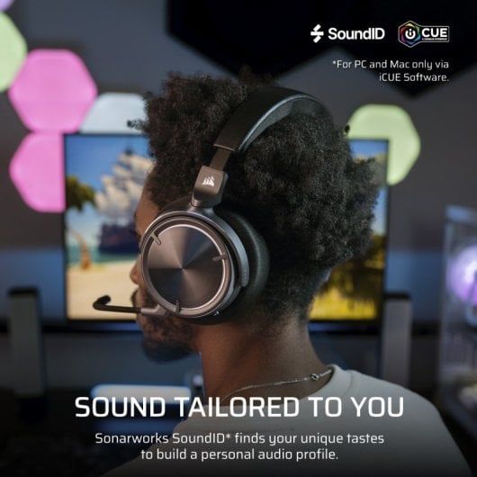 Corsair VIRTUOSO MAX Headset Gaming Sem Fios com Cancelamento de Ruído e Dolby Atmos Carbon
