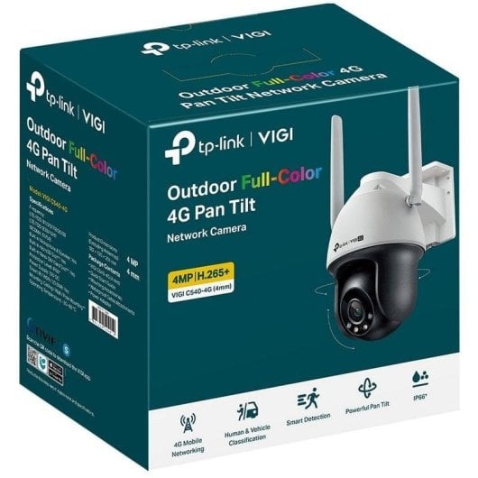 Caméra de surveillance TP-Link VIGI C540-4G 2K Vision Nocturne Extérieure IA Audio Bidirectionnel