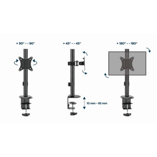 Gembird Ma-D1-02 Soporte de Escritorio para Monitor Hasta 32" VESA 100x100 Max 9Kg Negro