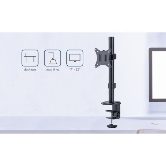 Gembird Ma-D1-02 Soporte de Escritorio para Monitor Hasta 32" VESA 100x100 Max 9Kg Negro
