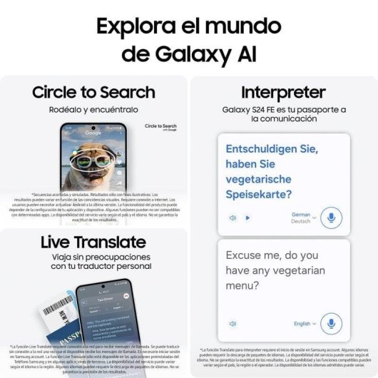 Samsung Galaxy S24 FE 5G 8GB Bleu Clair 256GB 6,7" Étanche