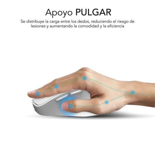 Souris ergonomique sans fil Subblim Comfort Ergo Dual pour droitiers 2400 DPI Blanc