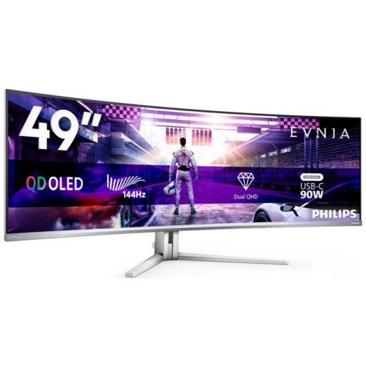 Monitor Philips Evnia 8000 49M2C8900L 49" Dual QHD 144Hz QD-OLED Curvo FreeSync Premium Pro HDR