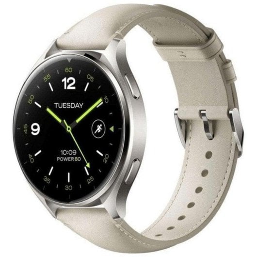 Xiaomi Watch 2 Bluetooth GPS NFC 46mm AMOLED Gris Titane Blanc M Résistance 5ATM SpO2 Pulsomètre