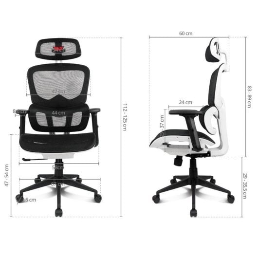 Drift DRAIR200 Mesh Cadeira Gaming Ergonómica Transpirável e Regulável Preta/Branca