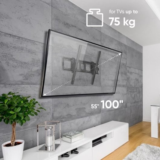 Onkron Soporte TV de Pared Inclinable  55"/100" Max 75Kg Negro