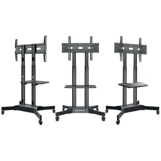 Meuble TV Onkron avec roulettes et hauteur réglable 32"/65" Max 50Kg VESA 600x400 Noir