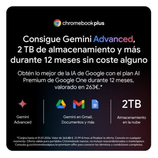 Laptop ASUS Chromebook Plus CX3402CBA 14" Intel Core i3 8GB 256GB UHD ChromeOS