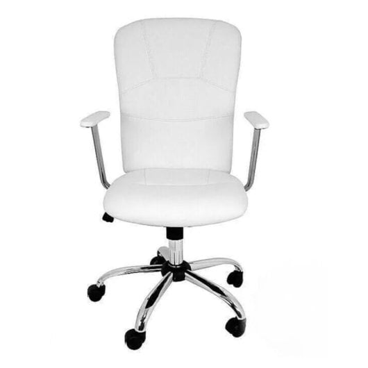 Home Heavenly Magic Silla de Oficina con Reposabrazos Acolchados Y Respaldo Alto Blanco