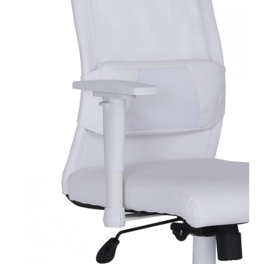 Home Heavenly Aire Silla de Oficina con Soporte Lumbar Y Respaldo Transpirable Polipiel Blanco