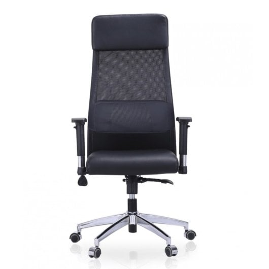 Home Heavenly Aire Silla de Oficina con Soporte Lumbar Y Respaldo Transpirable Polipiel Negro