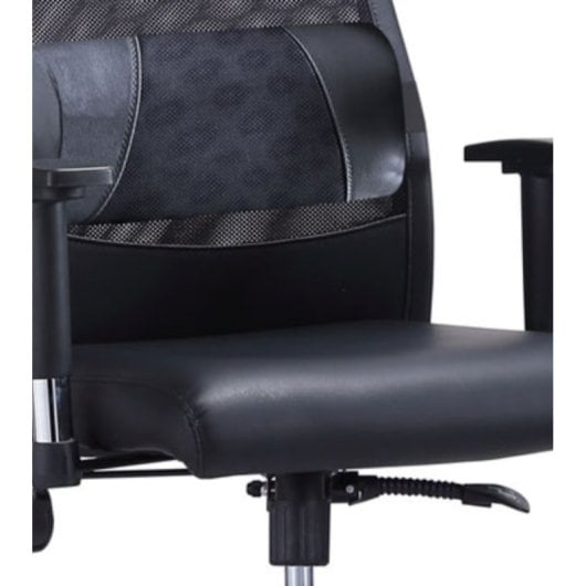 Home Heavenly Aire Silla de Oficina con Soporte Lumbar Y Respaldo Transpirable Polipiel Negro