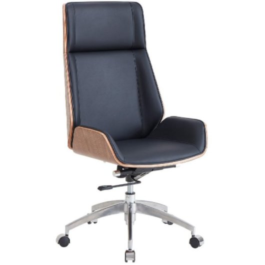 Home Heavenly Imperio Silla de Escritorio Giratoria Y Regulable en Altura Polipiel Negro