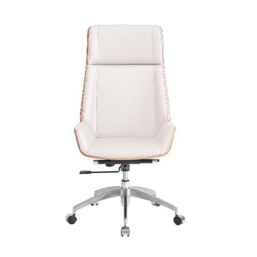 Home Heavenly Imperio Silla de Escritorio Giratoria Y Regulable en Altura Polipiel Blanco