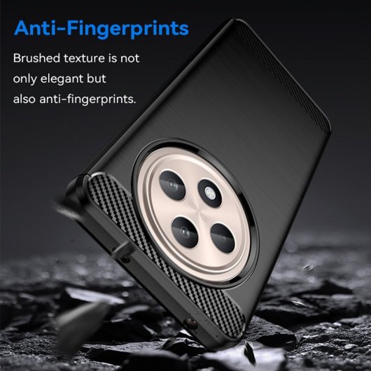 Max Power Digital Funda Fibra De Carbono Para Oppo Reno 12f Antigolpes Silicona Negra