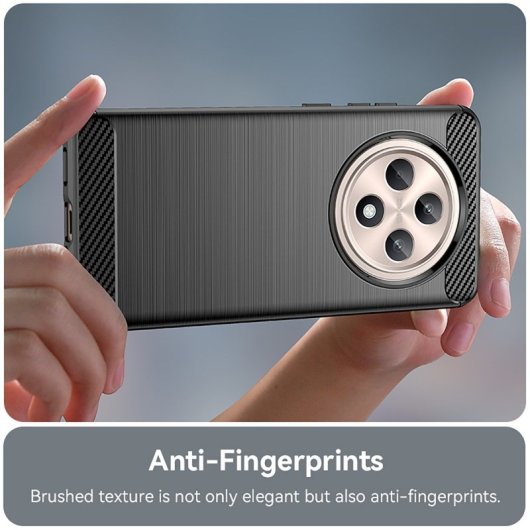 Max Power Digital Funda Fibra De Carbono Para Oppo Reno 12f Antigolpes Silicona Negra