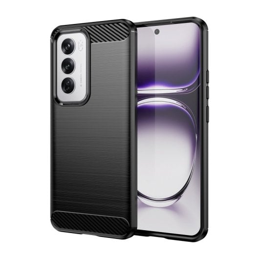 Max Power Digital Funda Fibra De Carbono Para Oppo Reno 12 Pro Antigolpes Silicona Negra
