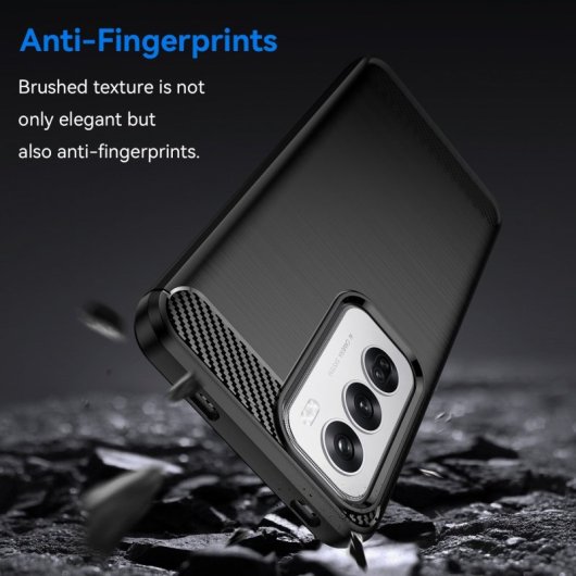 Max Power Digital Funda Fibra De Carbono Para Oppo Reno 12 Pro Antigolpes Silicona Negra