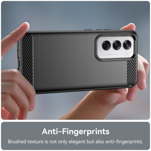 Max Power Digital Funda Fibra De Carbono Para Oppo Reno 12 Pro Antigolpes Silicona Negra