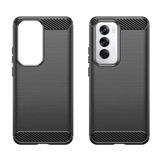 Max Power Digital Funda Fibra De Carbono Para Oppo Reno 12 Pro Antigolpes Silicona Negra