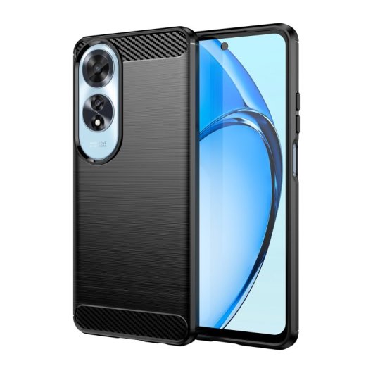 Max Power Digital Funda Fibra De Carbono Para Oppo A60 Antigolpes Silicona Negra