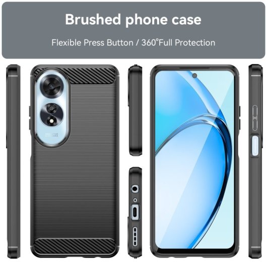 Max Power Digital Funda Fibra De Carbono Para Oppo A60 Antigolpes Silicona Negra