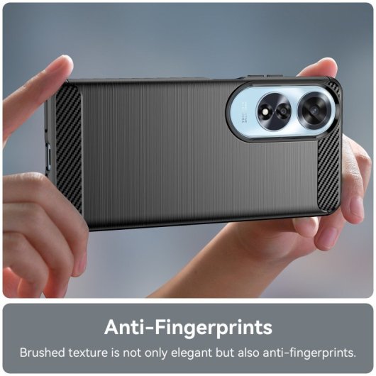 Max Power Digital Funda Fibra De Carbono Para Oppo A60 Antigolpes Silicona Negra