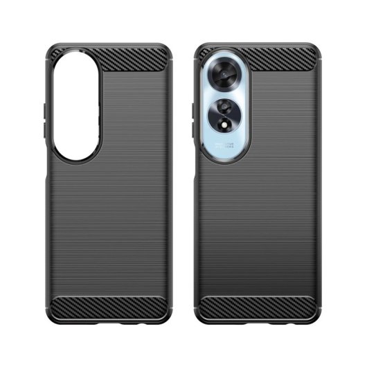 Max Power Digital Funda Fibra De Carbono Para Oppo A60 Antigolpes Silicona Negra