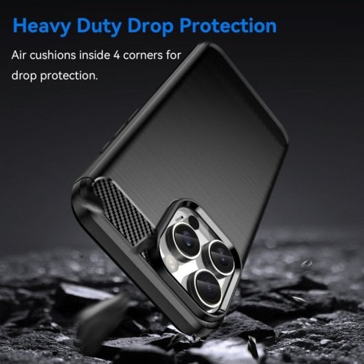 Max Power Digital Funda Fibra De Carbono Para Iphone 16 Pro Max Antigolpes Silicona Negra