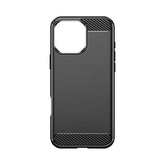 Max Power Digital Funda Fibra De Carbono Para Iphone 16 Pro Max Antigolpes Silicona Negra