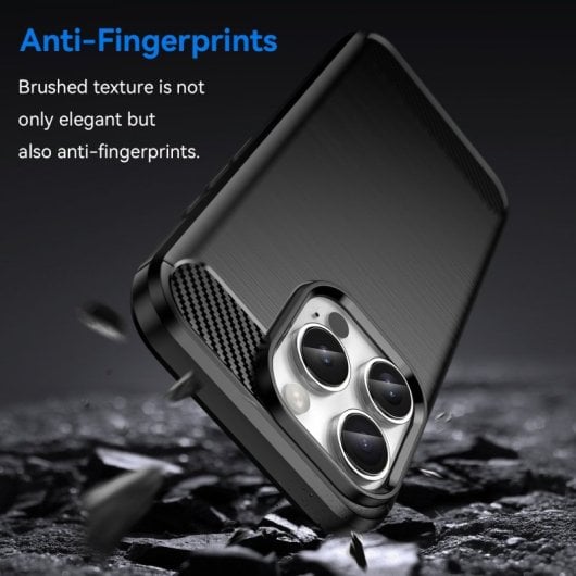 Max Power Digital Funda Fibra De Carbono Para Iphone 16 Pro Antigolpes Silicona Negra