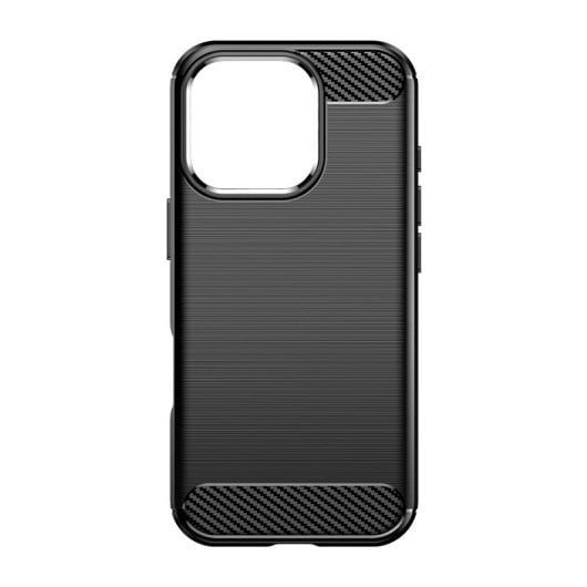 Max Power Digital Funda Fibra De Carbono Para Iphone 16 Pro Antigolpes Silicona Negra